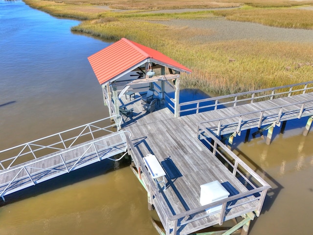 4252 Faber Place Dr Unit 203, North Charleston, SC 29405 - dock area with a water view and boat lift