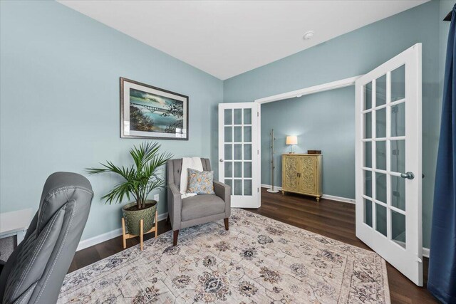 3055 Matthews Dr, Sumter, SC 29154 - home office with french doors, wood finished floors, and baseboards
