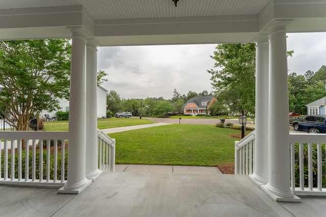 view of patio featuring covered porch