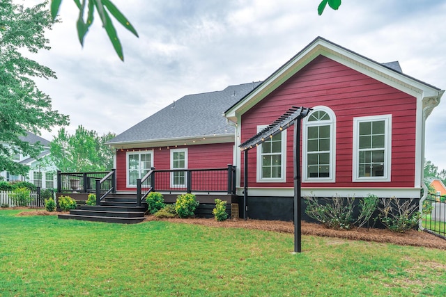 view of front of home featuring a deck
