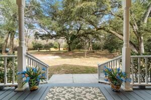 deck featuring a porch