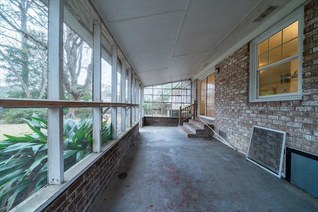 view of unfurnished sunroom