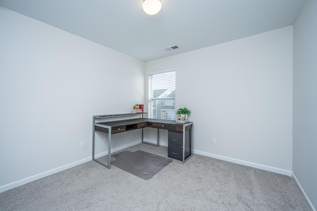 view of carpeted office space