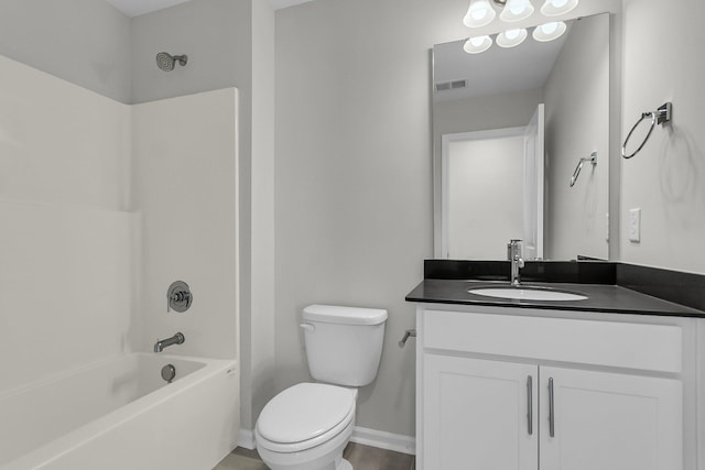 327 Hillman Trl Dr, Moncks Corner, SC 29461 - full bath featuring vanity, toilet, shower / washtub combination, and baseboards