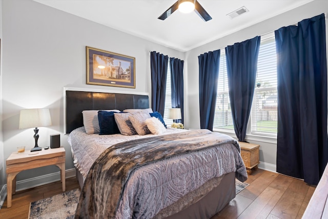 451 Spectrum Rd, Summerville, SC 29486 - bedroom with hardwood / wood-style flooring, baseboards, and ceiling fan