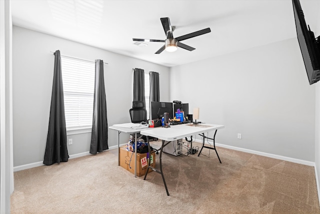 451 Spectrum Rd, Summerville, SC 29486 - carpeted office featuring a ceiling fan and baseboards