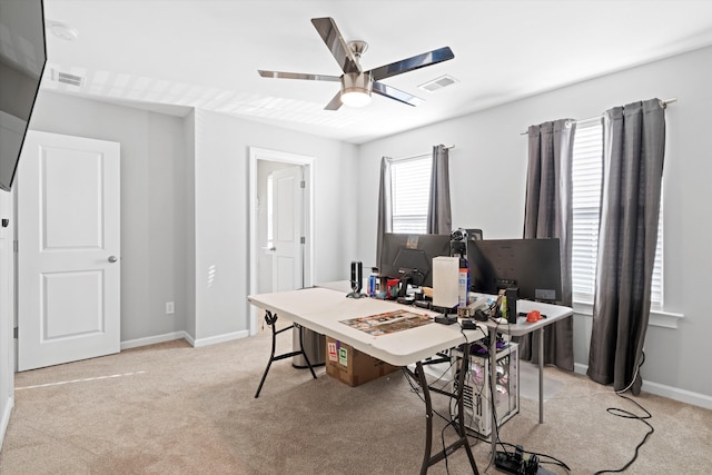 451 Spectrum Rd, Summerville, SC 29486 - office space featuring light carpet, a ceiling fan, and baseboards