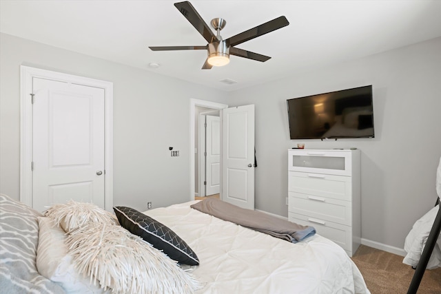 451 Spectrum Rd, Summerville, SC 29486 - bedroom with carpet flooring, baseboards, and a ceiling fan