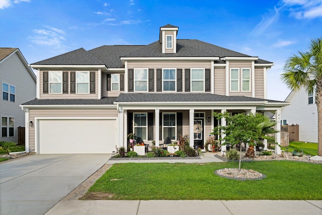 451 Spectrum Rd, Summerville, SC 29486 - view of front facade with driveway, a porch, a front lawn, and an attached garage
