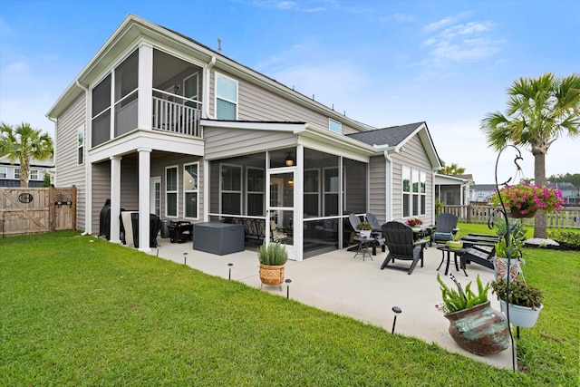 451 Spectrum Rd, Summerville, SC 29486 - rear view of property with a sunroom, a patio, and a gate