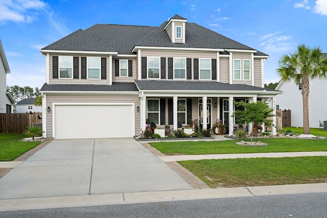 451 Spectrum Rd, Summerville, SC 29486 - view of front of property featuring a porch, concrete driveway, an attached garage, and roof with shingles