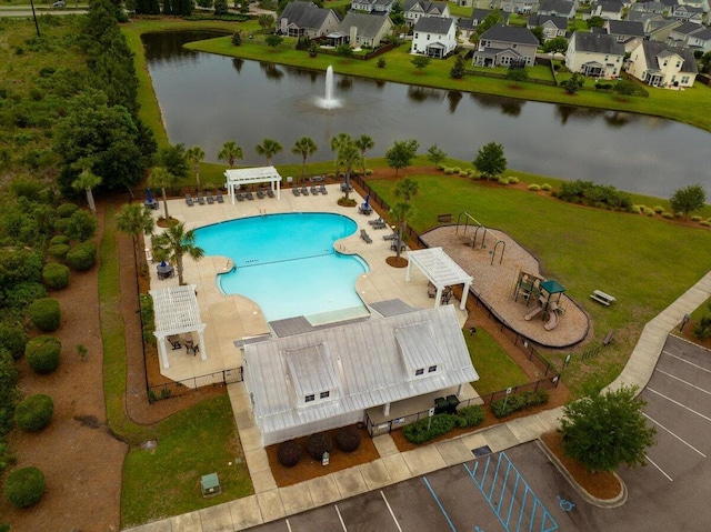451 Spectrum Rd, Summerville, SC 29486 - bird's eye view of a pool and a nearby body of water