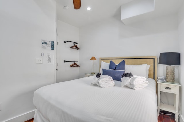 bedroom with wood-type flooring