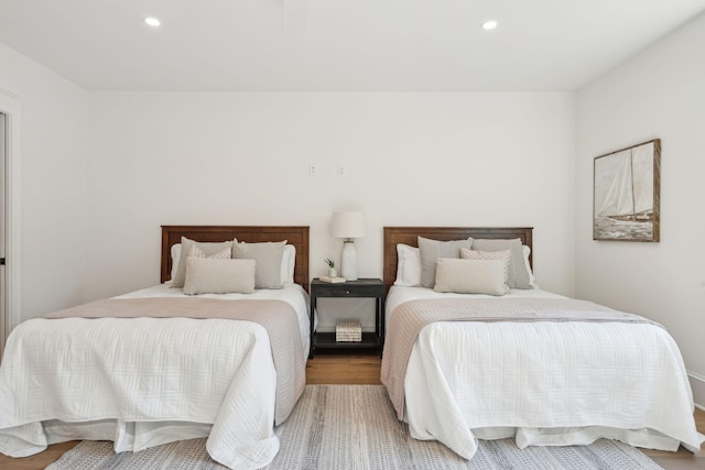 bedroom with light hardwood / wood-style flooring