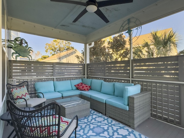 view of patio / terrace featuring an outdoor living space