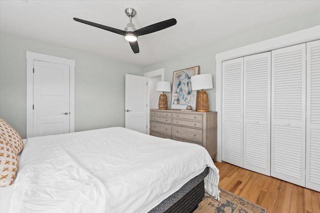 1894 Capri Dr, Charleston, SC 29407 - bedroom featuring light wood finished floors, a closet, and ceiling fan