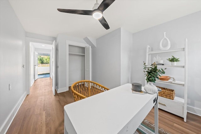 1894 Capri Dr, Charleston, SC 29407 - office with wood finished floors and ceiling fan