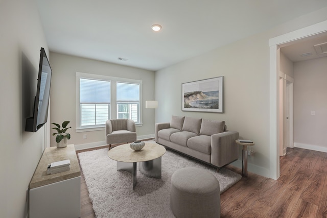 living room featuring hardwood / wood-style floors