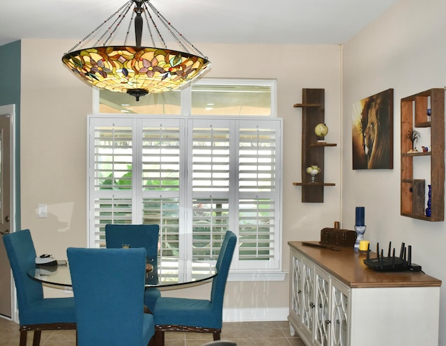 view of tiled dining area