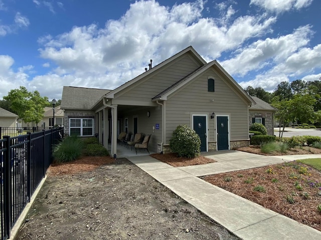 view of front of property with a patio