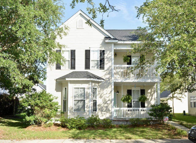30 Regency Oaks Dr, Summerville, SC 29485 - view of front of home featuring a porch, a balcony, and roof with shingles