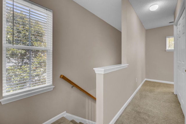 30 Regency Oaks Dr, Summerville, SC 29485 - hall featuring an upstairs landing, carpet flooring, and baseboards
