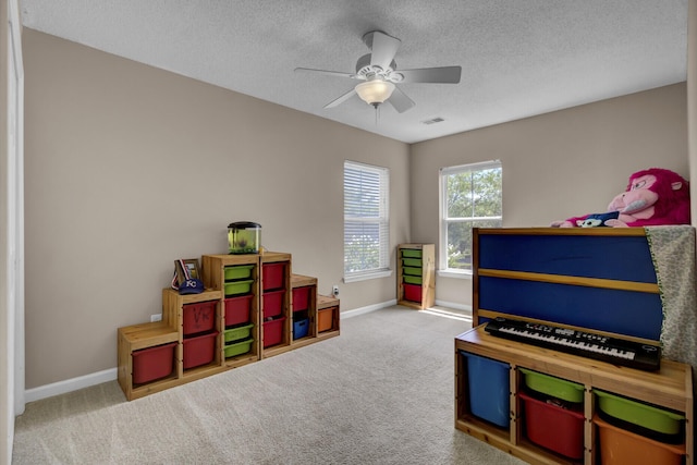 30 Regency Oaks Dr, Summerville, SC 29485 - bedroom with carpet flooring, baseboards, a textured ceiling, and ceiling fan