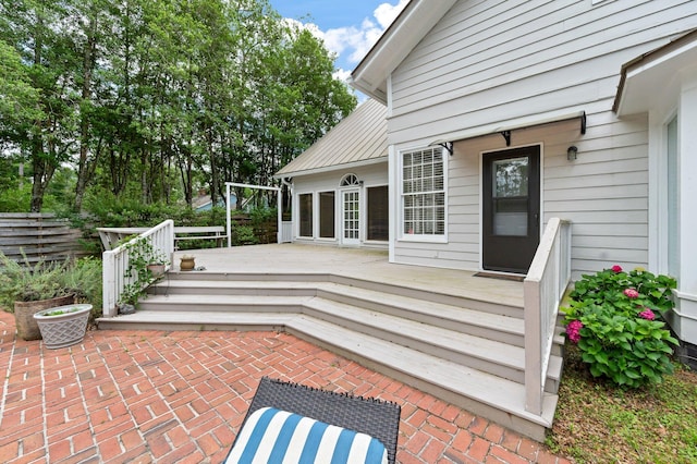 view of patio featuring a wooden deck