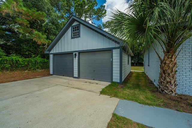 view of garage