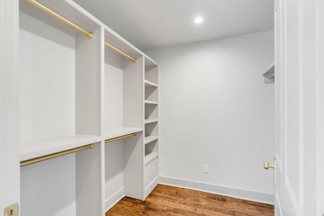 spacious closet with wood-type flooring