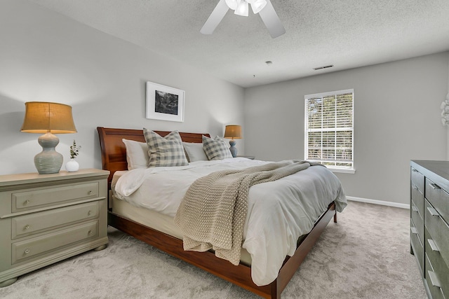 1433 Oaklanding Rd, Mount Pleasant, SC 29464 - bedroom featuring light carpet, a ceiling fan, and a textured ceiling