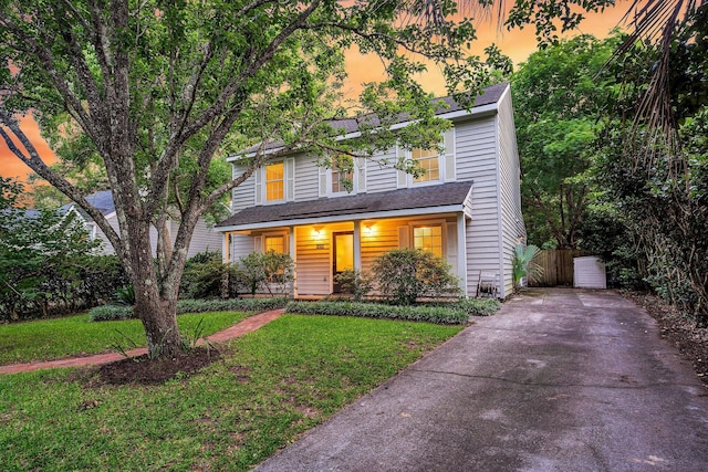 1433 Oaklanding Rd, Mount Pleasant, SC 29464 - traditional-style house with driveway and covered porch