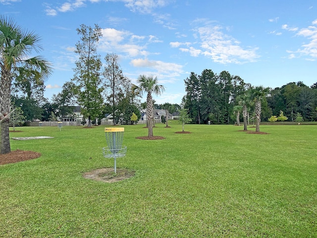 view of property's community featuring a lawn