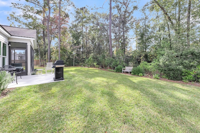 view of yard with a patio area