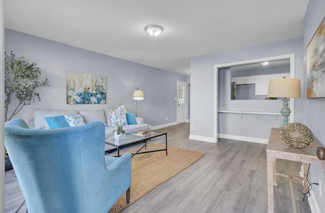 living room featuring hardwood / wood-style flooring