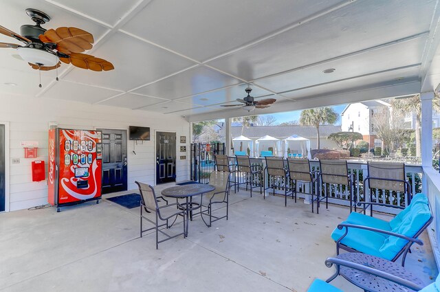 view of patio / terrace with ceiling fan