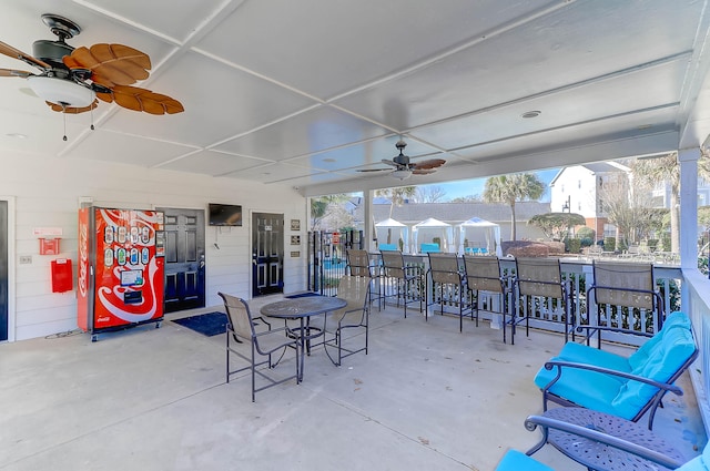 view of patio / terrace featuring ceiling fan