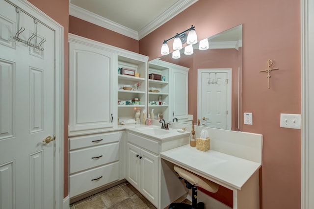 101 Firestone Ct, Summerville, SC 29483 - bathroom with crown molding and vanity
