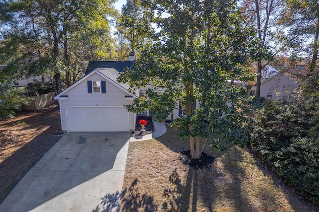 view of front facade with a garage