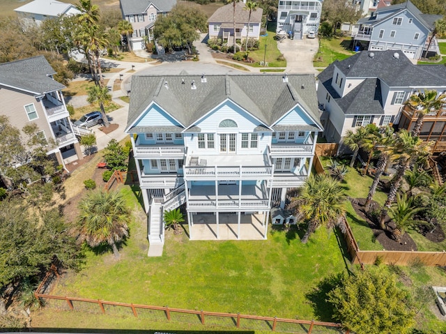 aerial view with a residential view