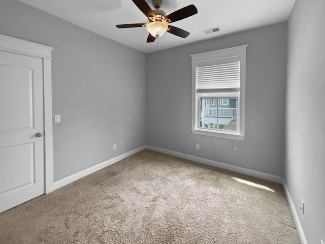 3700 Maidstone Dr, Mount Pleasant, SC 29466 - unfurnished room featuring visible vents, ceiling fan, carpet, and baseboards
