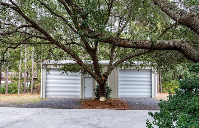 view of garage