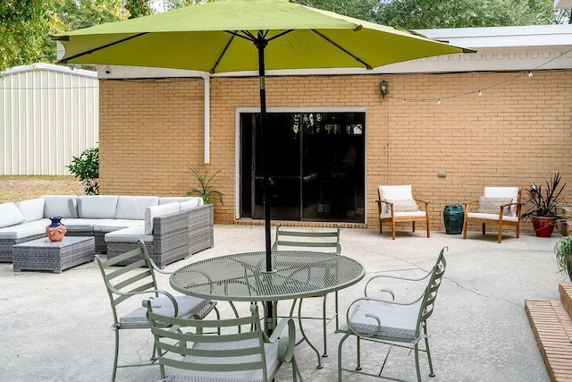 view of patio with outdoor lounge area