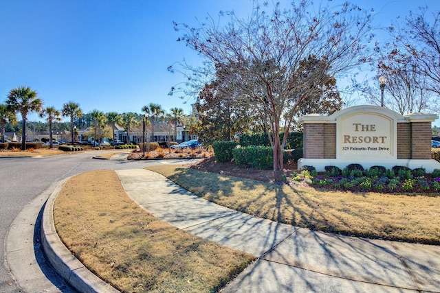 view of community sign