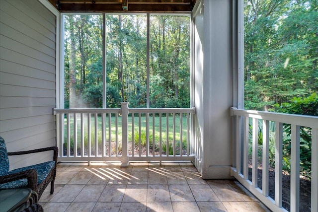 view of unfurnished sunroom