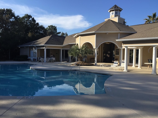 view of pool with a patio