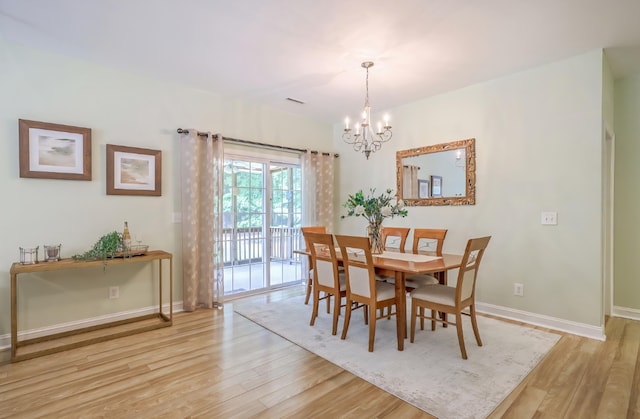 5347 Sundial Ct, North Charleston, SC 29418 - dining space with light wood-style floors, a chandelier, and baseboards