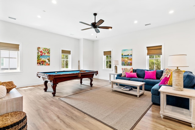 112 E Huron Ave Unit C, Folly Beach, SC 29439 - playroom featuring light wood finished floors, a wealth of natural light, visible vents, and pool table