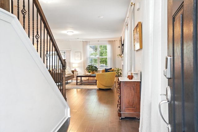 2324 Town Woods Rd, Charleston, SC 29414 - foyer featuring dark wood-style floors and stairs