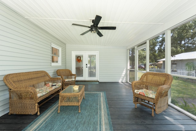 806 Appii Rd, Moncks Corner, SC 29461 - sunroom featuring french doors, ceiling fan, and plenty of natural light